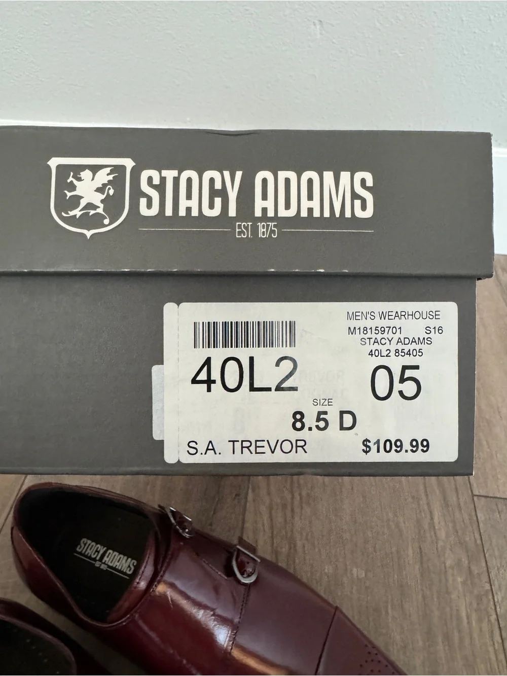Stacy Adams Trevor Double Monk Strap Dress Shoes Burgundy MEN’s 8.5 NEW